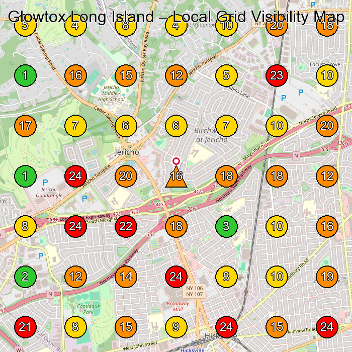 Glowtox Long Island Medical Spa GeoGrid ranking map for Jericho NY